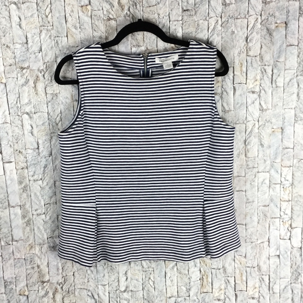 Liz Claiborne‎ blue/white striped top-flared bottom